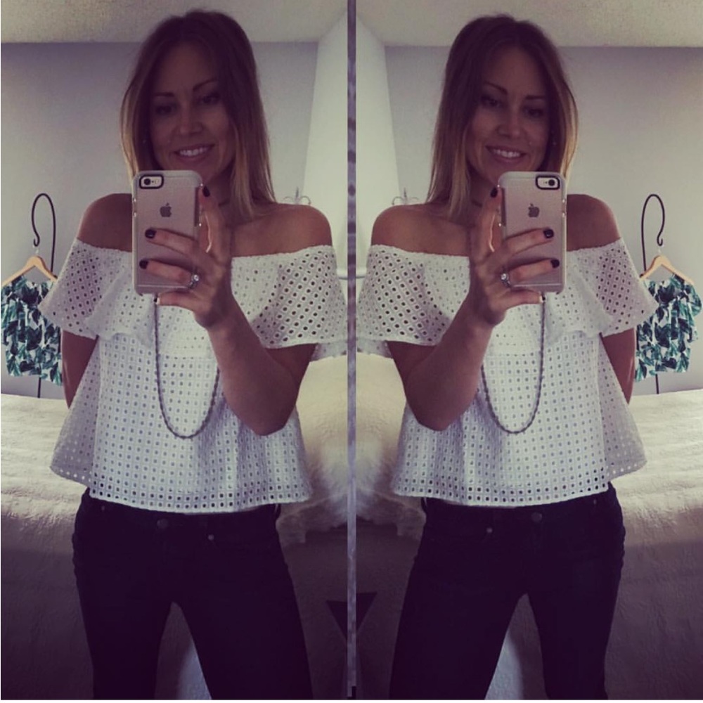 Off the Shoulder Eye-lit Top